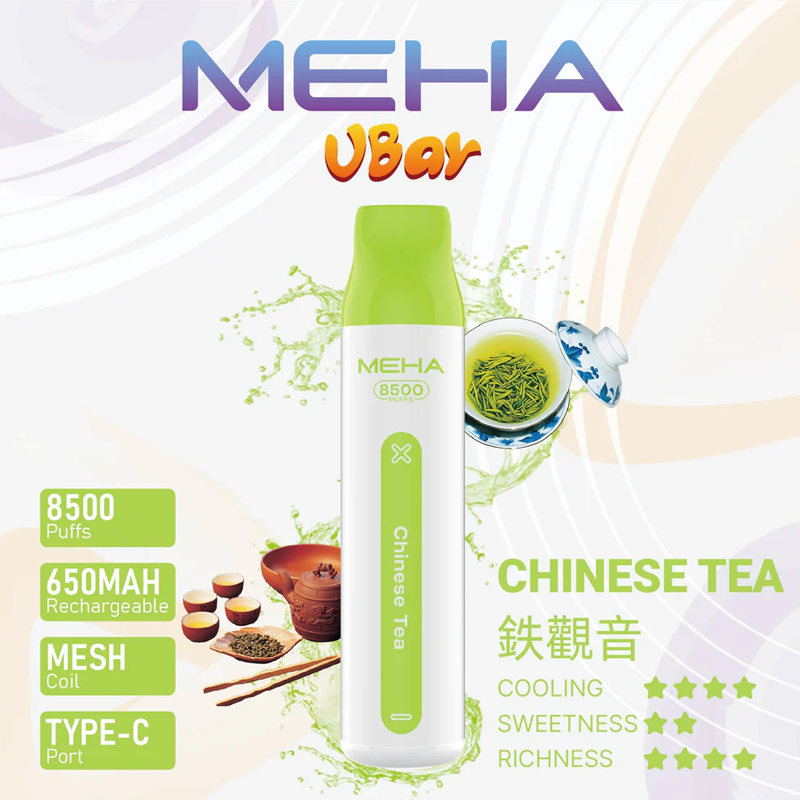 MEHA VBar 小白條 8500 Puffs 一次性電子煙｜650mAh 電池｜Type‑C 快充：圖片 10